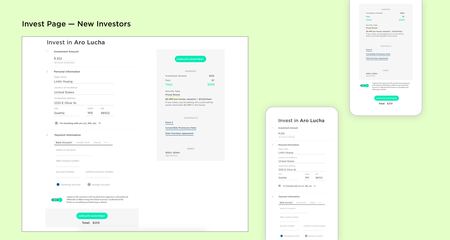 new investor invest page